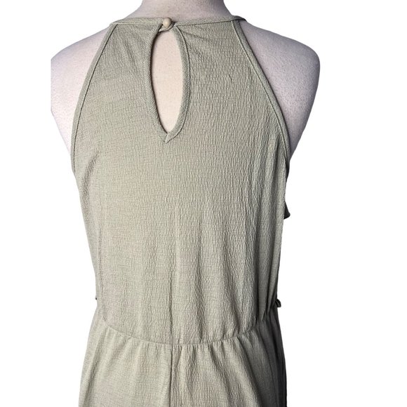 January 7 Maxi Dress Large Green Sleeveless A Style Eyelet Hi-Lo Hem - Picture 10 of 13